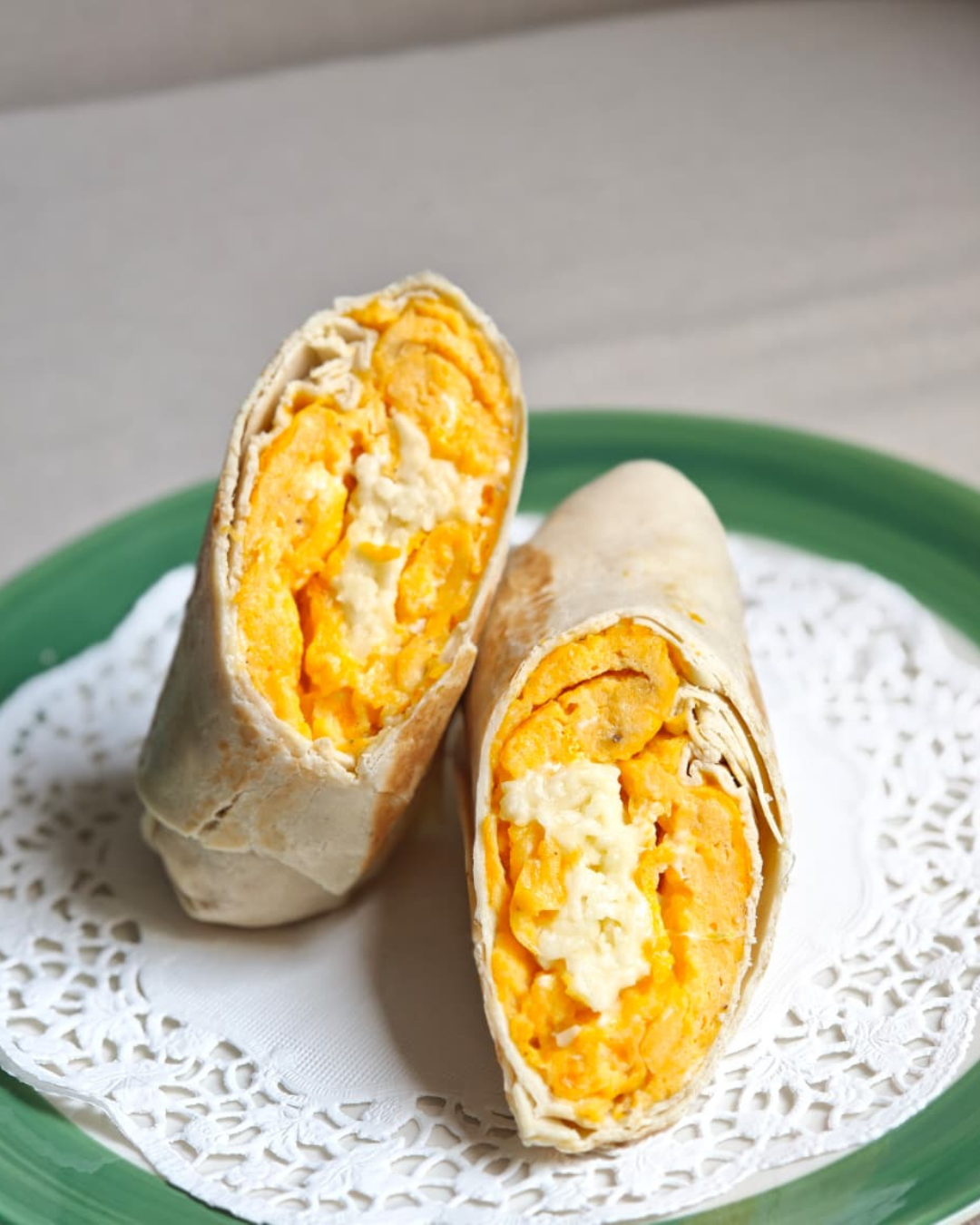 Cheesy Scrambled Egg Burito